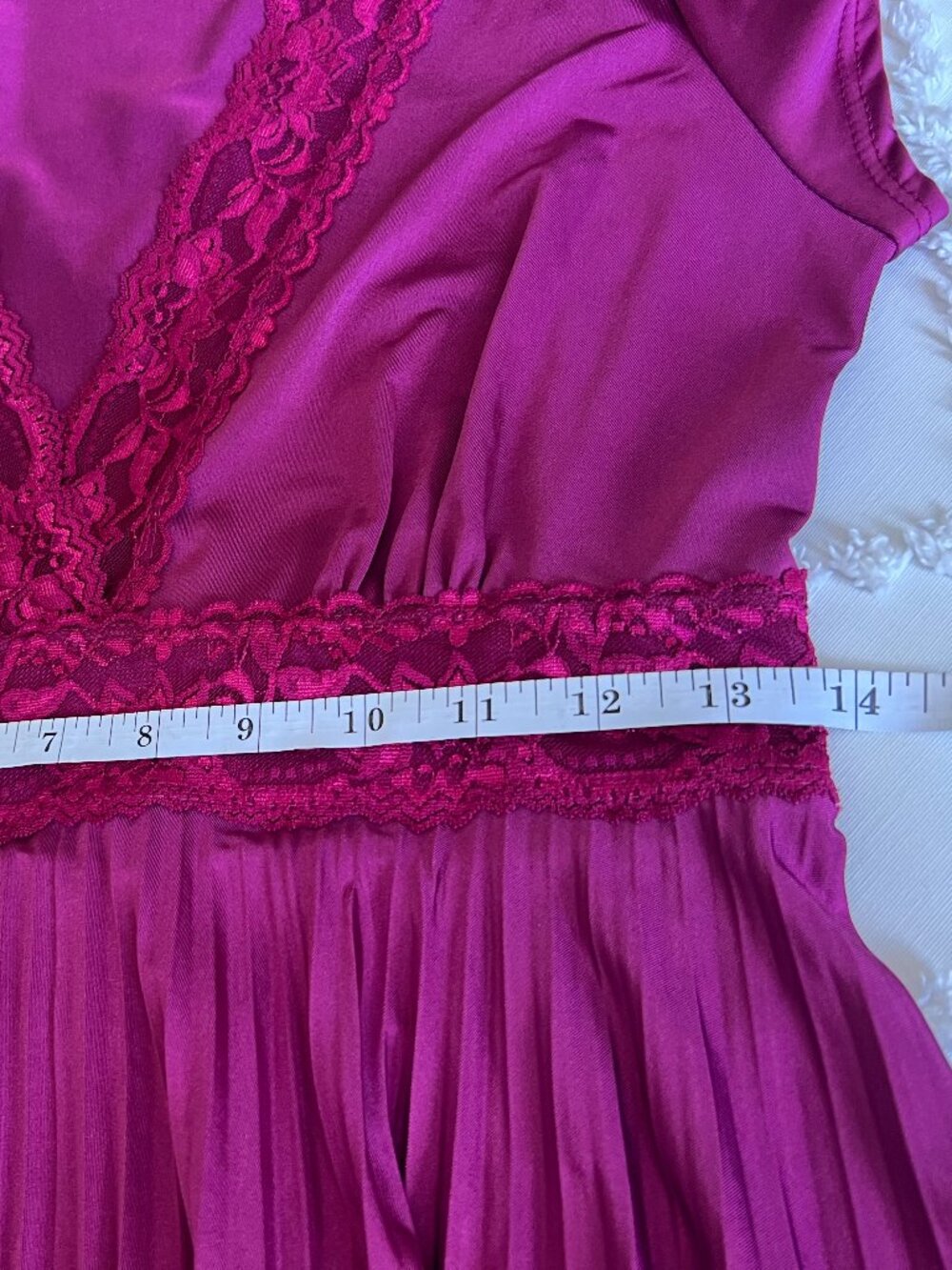 Y2K Soprano Magenta Accordion Pleat Retro Fit & Flare Dress SIZE LARGE - Picture 14 of 14